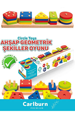 Özel Üretim Zeka Geliştirici Eğitici Kişisel Gelişim Çocuk Ahşap Geometrik Şekiller Oyunu