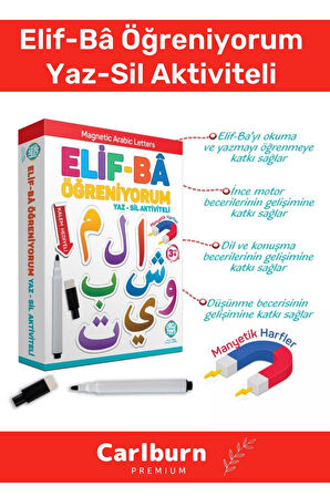 Özel Üretim Zeka Geliştirici Eğitici Manyetik Elif-Bâ Öğreniyorum Yaz-Sil Aktiviteli