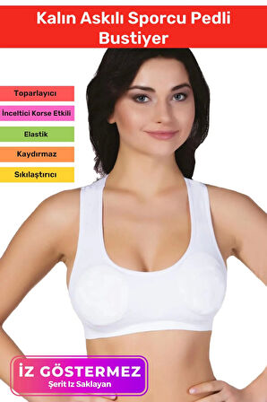 Özel Üretim Esnek Rahat Sıkılaştırıcı Toparlayıcı Şekillendirici Kalın Askılı Sporcu Pedli Bustiyer