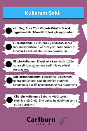 Özel %100 Doğal Güzel Kokulu El Yüz Saç Vücut Cilt Orijinal Bitkisel Lavanta Sabunu 120G - 1 Adet