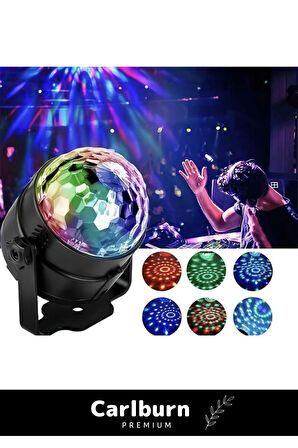 Premium Seri Monte Edilebilir Oynar Başlıklı Kumandalı 7 Farklı Renk Sese Duyarlı Rgb Disco Topu