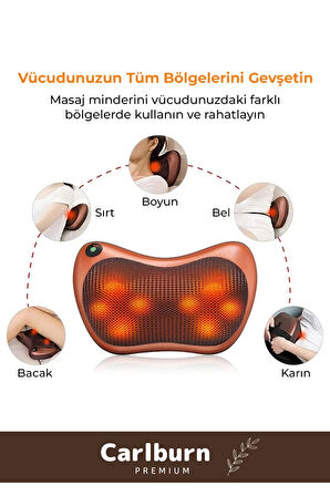 Premium 4 Başlıklı Yıkanabilir Kılıflı Aydınlatma Kutulu Araç Ev Ofis Omuz Boyun Sırt Masaj Aleti