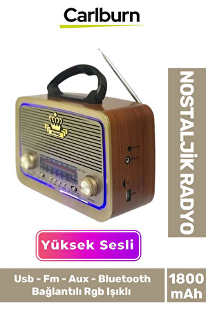 Güneş Enerjili Yüksek Sesli Retro Nostalji Bluetooth Usb Sd Kart Radyo Mp3 Player Müzik Kutusu