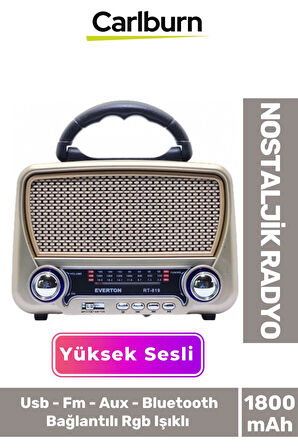 Güneş Enerjili Yüksek Sesli Retro Nostalji Bluetooth Usb Sd Kart Radyo Mp3 Player Müzik Kutusu