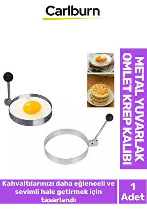 Yeni Seri Yanmaz Yapışmaz Pratik Görsel Şık Sunum Metal Yuvarlak Omlet Krep Kalıbı