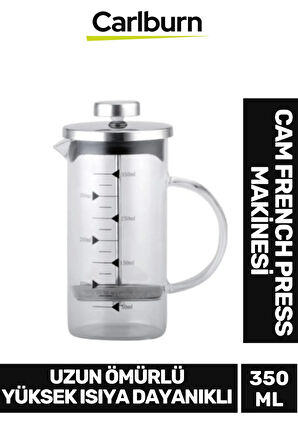 Özel Üretim Isıyı Uzun Süre Koruyan Süzgeçli Bitki Çayı Demliği Filtre Kahve French Press 350 ml