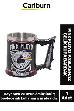 Özel Tasarım Dekoratif Şık Hediye Sevgili Arkadaş Pink Floyd Paslanmaz Çelik Kupa Bardak 12*15 cm