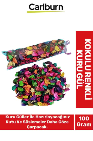 Özel Üretim Sevgililer Günü Gift Masa Konsept Süsü Kokulu Renkli Kuru Gül 100 Gr
