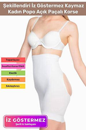 Özel Üretim Toparlayıcı Sıkılaştırıcı Şekillendiri İz Göstermez Kaymaz Kadın Popo Açık Paçalı Korse