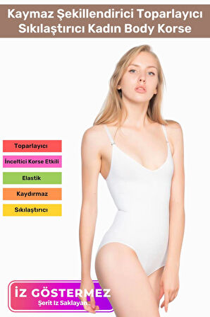 Özel Üretim İz Göstermeyen Kaymaz Şekillendirici Toparlayıcı Sıkılaştırıcı Kadın Body Korse