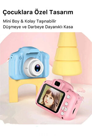 Yeni Nesil Çocuk Dijital Mini Fotoğraf Video Makine Erkek Kız Çocuklar 1080p HD Ekran Kamera Selfie