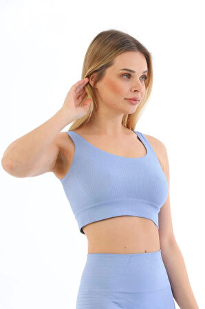 Özel Üretim Göğüs Toparlayıcı Sarkma Önleyen Spor Günlük Kalın Askılı Pedli Fitilli Crop Büstiyer