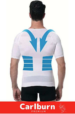 Bel Göğüs Dik Duruş Jinekomasti Toparlayıcı Erkek Göbek Sıkılaştırıcı Kısa Kol Korse Atlet 2 Adet