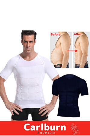 Bel Göğüs Dik Duruş Jinekomasti Toparlayıcı Erkek Göbek Sıkılaştırıcı Kısa Kol Korse Atlet - 2 Adet