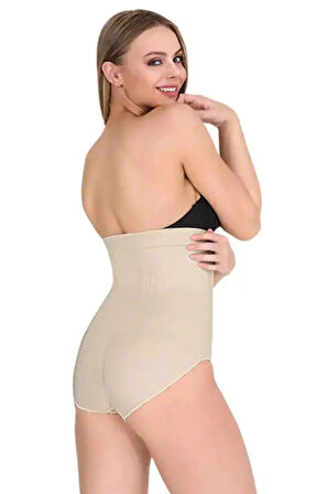 Premium Kaymaz Vücut Şekillendiren Toparlayıcı Sıkılaştırıcı Çıtçıtlı Agraflı Yüksek Bel Slip Korse