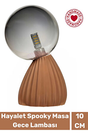 Handmade Dekoratif Şık Biyobozunur Plastik 10 Cm Dimmer Kablolu Hayalet Spooky Masa Gece Lambası