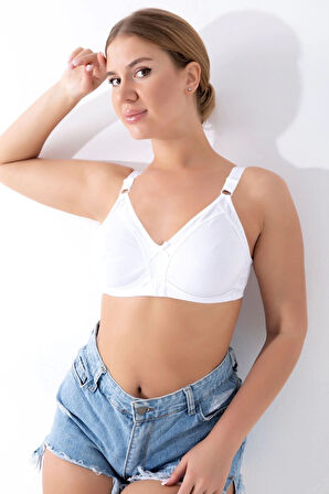 Yeni Sezon Günlük Kullanım Rahat Şık Kadın Zarif Beyaz Dikişsiz Toparlayıcı Sütyen