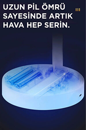 Sessiz 3 Kademeli Hafif Kablosuz 1200mAh Pervaneli Taşınabilir Usb Şarjlı Masa El Fanı Vantilatör