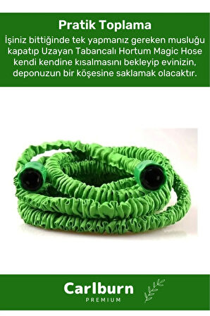 Premium Dolaşmaz Kırılmaz 7 Kademe Uzayan Bahçe Sulama Araç Yıkama Tabancalı 30 Metre Sihirli Hortum