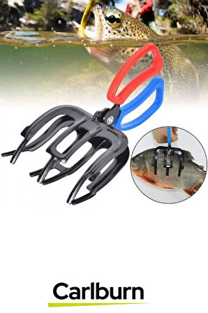 Özel Üretim Ergonomik Saplı Hafif Kaymayı Engelleyen 3 Pençeli 11 cm Balık Sabitleyici Maşa
