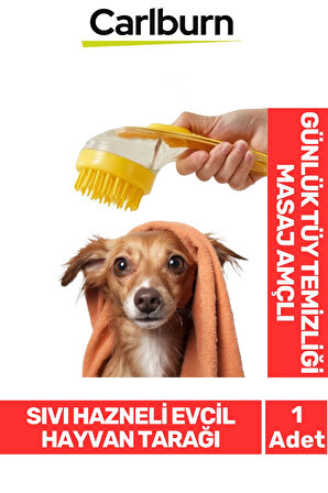 Sıvı Hazneli Şampuan Sabun Silikon Banyo Masaj Yapan Evcil Hayvan Kedi Köpek Tarağı