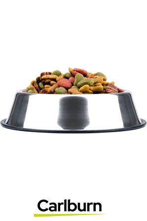 Özel Üretim Dayanıklı Uzun Ömürlü Sağlam Şık Paslanmaz Çelik Metal Kedi Köpek Mama Su Kabı 34 cm