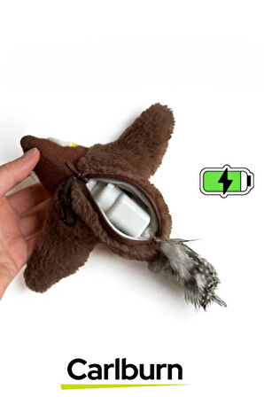 Premium Avcılık İçgüdüsünü Ortaya Çıkaran Kanat Çırpan Sesli Usb Şarjlı Peluş Uçan Kuş Oyuncak