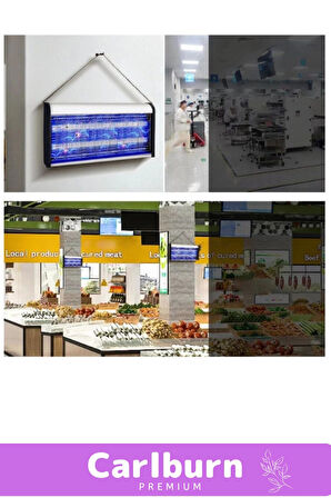 Premium Yükseltmiş Güç Çift Florasan Elektrikli Uv Zincirli Askılı Sinek Sivrisinek Öldürücü 2200V