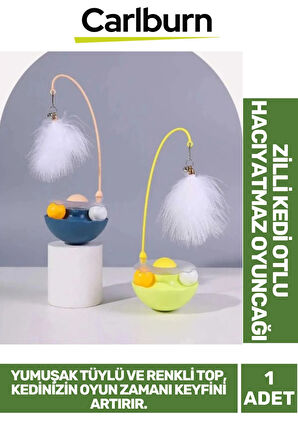 Özel Üretim Oyun Eğlence Vakit Geçirme Sağlayan Yumuşak Tüylü Zilli Kedi Otlu Hacıyatmaz Oyuncağı