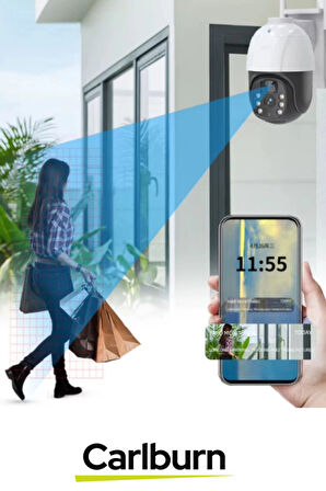 360° Dönen PTZ Kontrol Hareket Algılama Teknolojisi 8000 mAh Güneş Enerji Dış Mekan Güvenlik Kamera