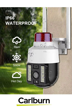 H.265 Sıkıştırma Teknolojisi 3MP HD Çözünürlük Gece Görüşlü Alarmlı Dış Mekan Güvenlik Kamerası