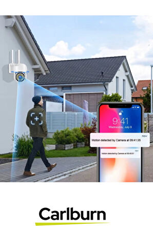 360° Panoramik Görüş Açı Hareket Algılama Sensörlü Suya Dayanıklı Gece Görüş Dış Mekan Wi-Fi Kamera