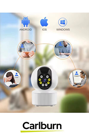 Çift Yönlü Dinleme Konuşma Gece Görüş 360 Derece Panoramik Uygulama Destek Wi-Fi Ev Güvenlik Kamera