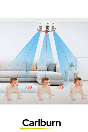 Hareket Algılama Özellikli Çift Yönlü Ses Bulut Depolama 2 MP+2 MP Çift Lensli İç Mekan Wi-Fi Kamera