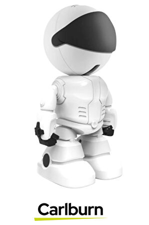 355° Yatay 45° Dikey Hareket Çift Taraflı Ses Gece Görüşü Robot Görünümlü 2.4 GHz Wi-Fi Bebek Kamera