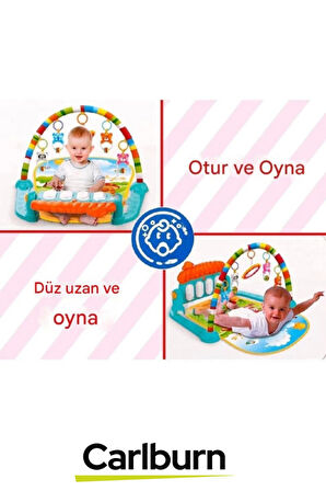 Özel Üretim Yumuşak Zemin Asılabilir Oyuncak Alanı Pilli Bebek Çocuk Piyanolu Mantar Oyun Halısı