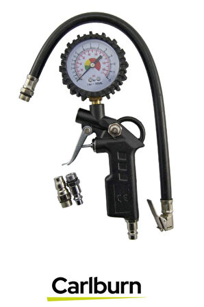 Premium Dayanıklı 500 mm Uzunluğunda Hassas Manometre Lastik Basıncı 0-8.5 Bar Saatli Hava Tabancası