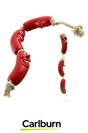 Özel Üretim Dayanıklı Eğitim Çene Kası Kuvvetlendirici Köpek Evcil Hayvan Oyuncak 4'lü 40cm Sosis