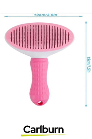 Premium Otomatik Tuşlu Temizlenen Evcil Hayvan Kedi Köpek Pet Tüy Toplayıcı Tarağı - Pembe