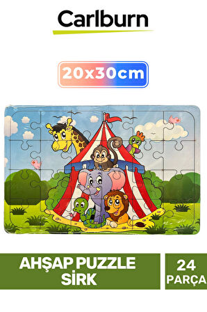 Özel Seri Eğitici Zeka Geliştirici Öğretici El Göz Koordinasyonu Ahşap Puzzle Sirk - 24 Parça