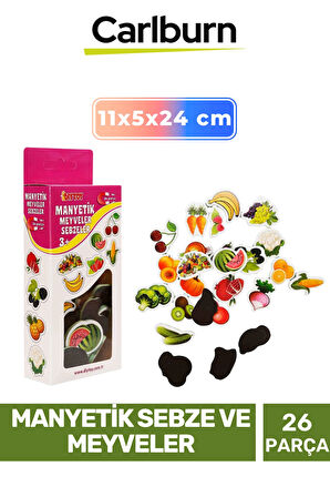 Özel Eğitici Zeka Geliştirici Öğretici El Göz Koordinasyonu Manyetik Sebze ve Meyveler- 26 Parça