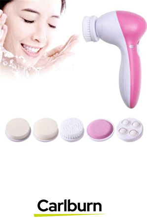 Özel Üretim 5 in 1 Başlıklı Pilli Yüz Temizleme Cilt Bakımı Siyah Nokta Masaj Peeling Fırça seti
