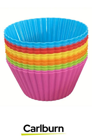 Özel Esnek Yapışmaz Yüksek Isıya Dayanıklı Yıkanabilir Fırın 12'li Silikon Kek Muffin Cupcake Kalıbı