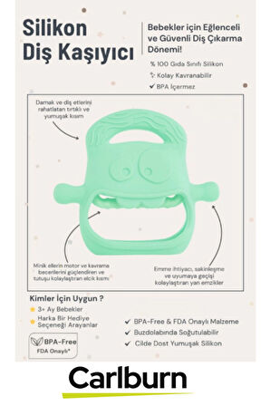 Bpa İçermeyen Yumuşak Diş Çıkarma Dönemi Kaşıma Karşıtı Eğlenceli Güvenli Bebek Silikon Diş Kaşıyıcı