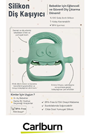 Bpa İçermeyen Yumuşak Diş Çıkarma Dönemi Kaşıma Karşıtı Eğlenceli Güvenli Bebek Silikon Diş Kaşıyıcı