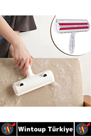 Evcil Hayvan Tüy Toz Giysi Yatak Koltuk Halı Kolay Temizlenir Hazneli Kedi Köpek Tüy Toplama Aleti