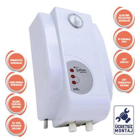Aura Premium Elektrikli Banyo Şofbeni 105pr ( Montaj Dahil )