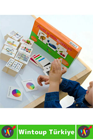 Eğitici Çocuk El Göz Koordinasyonu Görsel Kavram Algısı Beceri Geliştirici Eşleme Kavrama Kartları