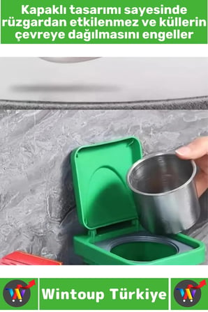 #Küllük Kendinden Yapışkanlı Küllük Dayanıklı Plastik Dekoratif Ev Ofis Kamp Teras Balkon Çıkarılabilir Hazneli Çöp Kovası Tasarımlı Mini Duvar Küllüğü 2 Adet
