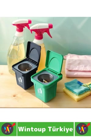 #Küllük Kendinden Yapışkanlı Küllük Dayanıklı Plastik Dekoratif Ev Ofis Kamp Teras Balkon Çıkarılabilir Hazneli Çöp Kovası Tasarımlı Mini Duvar Küllüğü 2 Adet